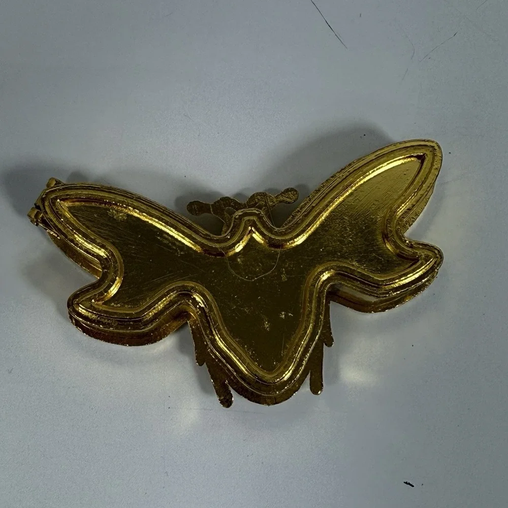 Bee Jeweled Gold Tone Trinket Box Rhinestones